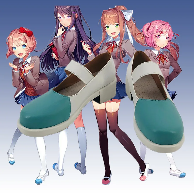 อนิเมะนัตสึกิ yuri sayori Doki Doki วรรณคดีคลับคอสเพลย์ Monika รองเท้าเทศกาลฮาโลวีนการ์ตูน