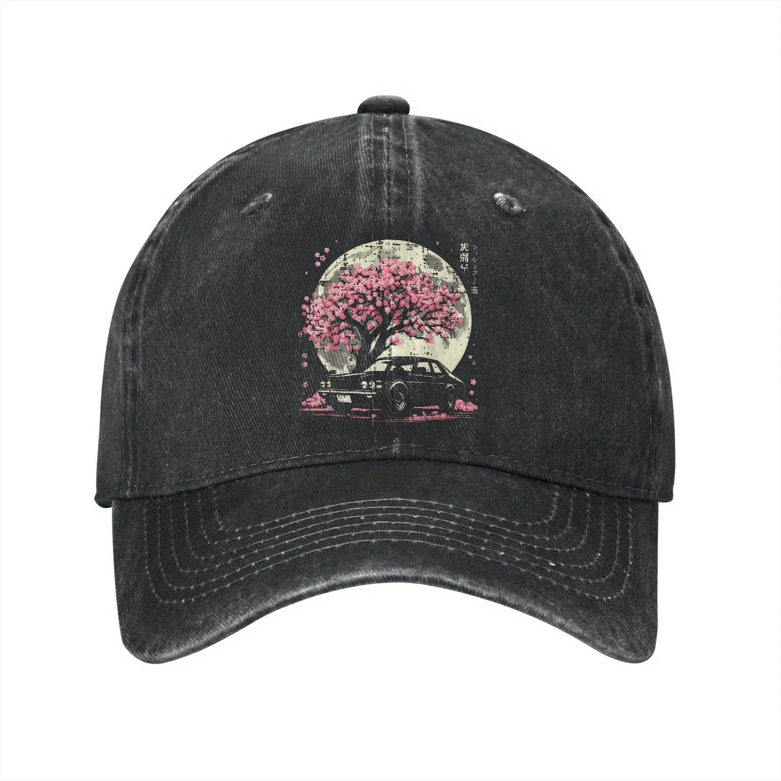 

Black Car Japanese Cherry Blossom Sakura Tree Wo s Baseball Cap Funny Hats