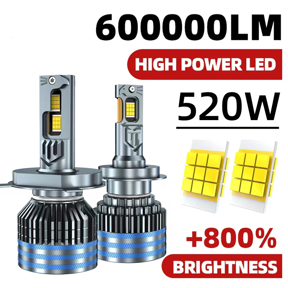 

520W 600000LM Car LED Headlight H7 H4 H11 LED Headlamp High Power Canbus H1 9005 HB3 9006 HB4 Turbo Lamp 6000K Car Light 12V 24V