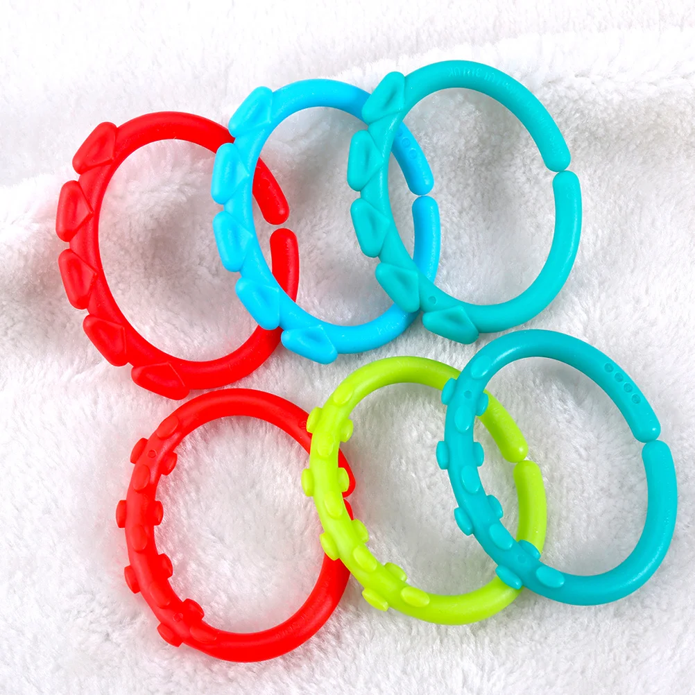 48 قطعة حلقات عضاضة الطفل الروابط لينة آمنة عضاضة مقعد السيارة عربة الرضع وصلات السفر عربة لعب ألعاب الأطفال #1