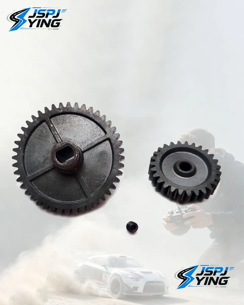 44T Main Gear +27T Motor Pinion Gear Kit, Wear‑Resistant Transmission Upgrade Accessories for Wltoys 1/14 144001 1/12 RC Car