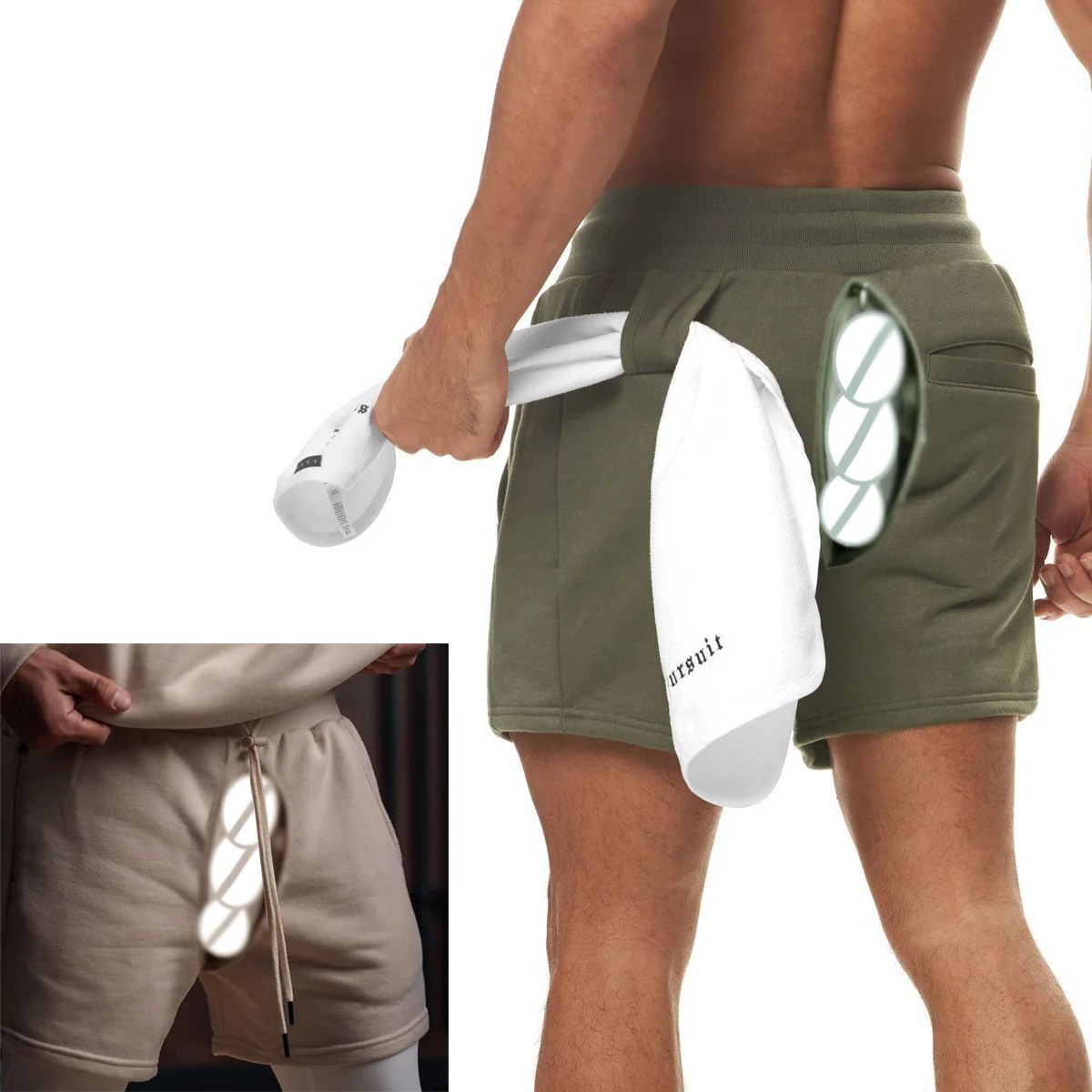 Pantalones cortos informales de entrenamiento para hombre, ropa de calle exótica con entrepierna abierta para sexo al aire libre, chándal holgado deportivo de baloncesto, Verano