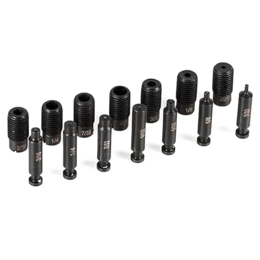 

Metal Hole Punch Tool Set - Professional Heavy Duty Hole Punch for Metal - Hand 3/32in to 9/32in for Aluminum, Brass and Steel