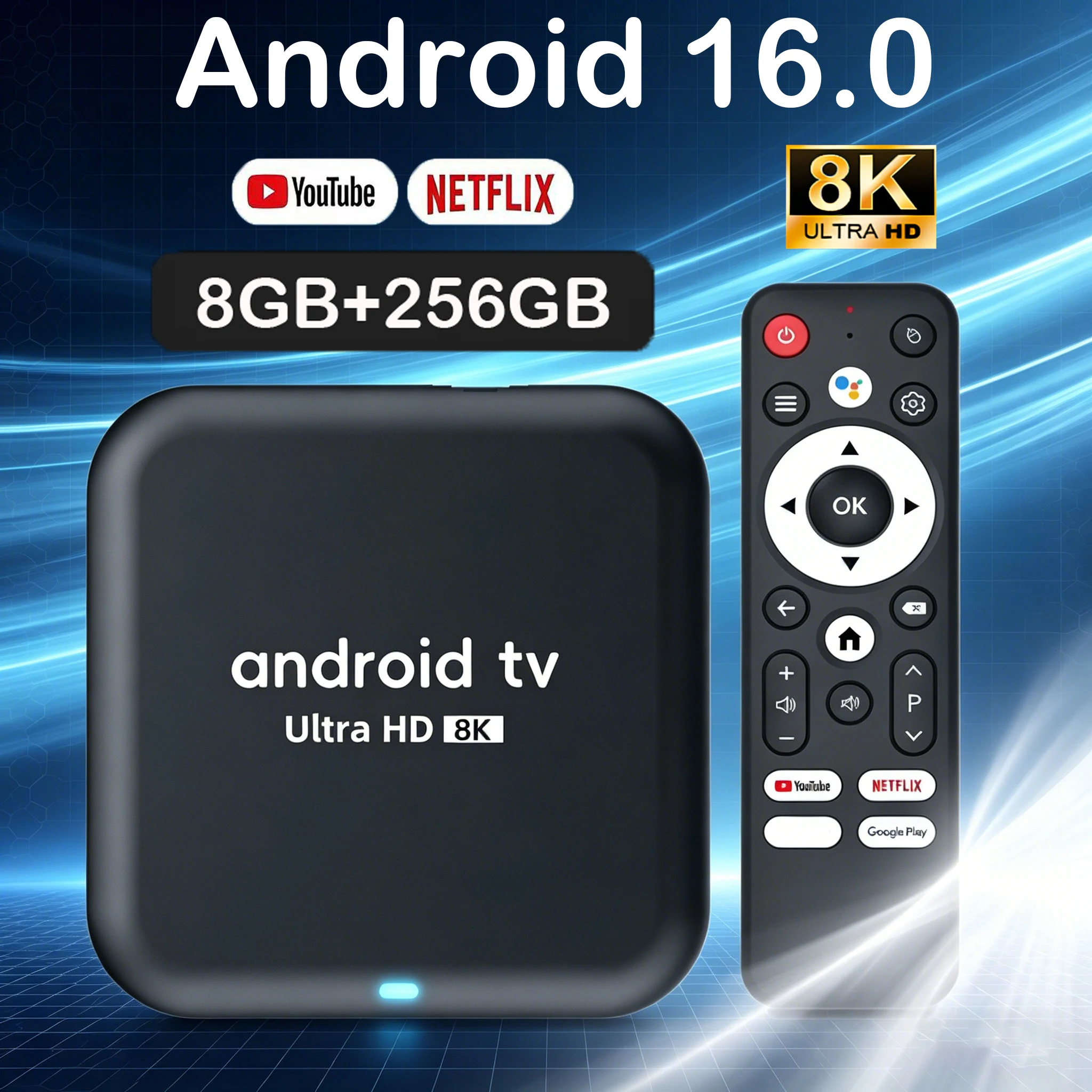 android-16スマートtvボックス-q18-rk3518チップ-8gb-256gb-8kメディアプレーヤー-google音声アシスタント-デュアルwifi-bt-60-超高速セットトップボックス