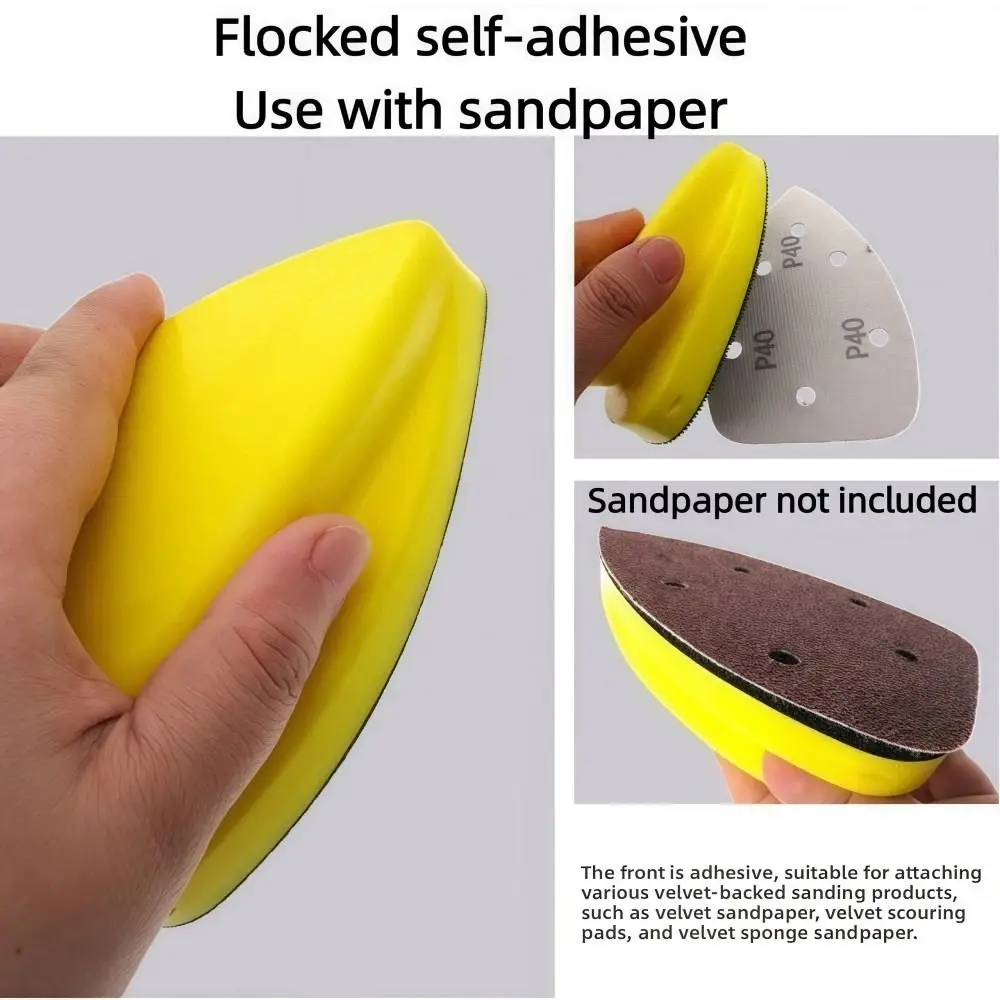 

Новый большой ручной шлифовальный диск, треугольный самоклеящийся полировальный диск для автомобиля, прочная флокированная наждачная бумага, шлифовальный диск, шлифовальный диск по дереву