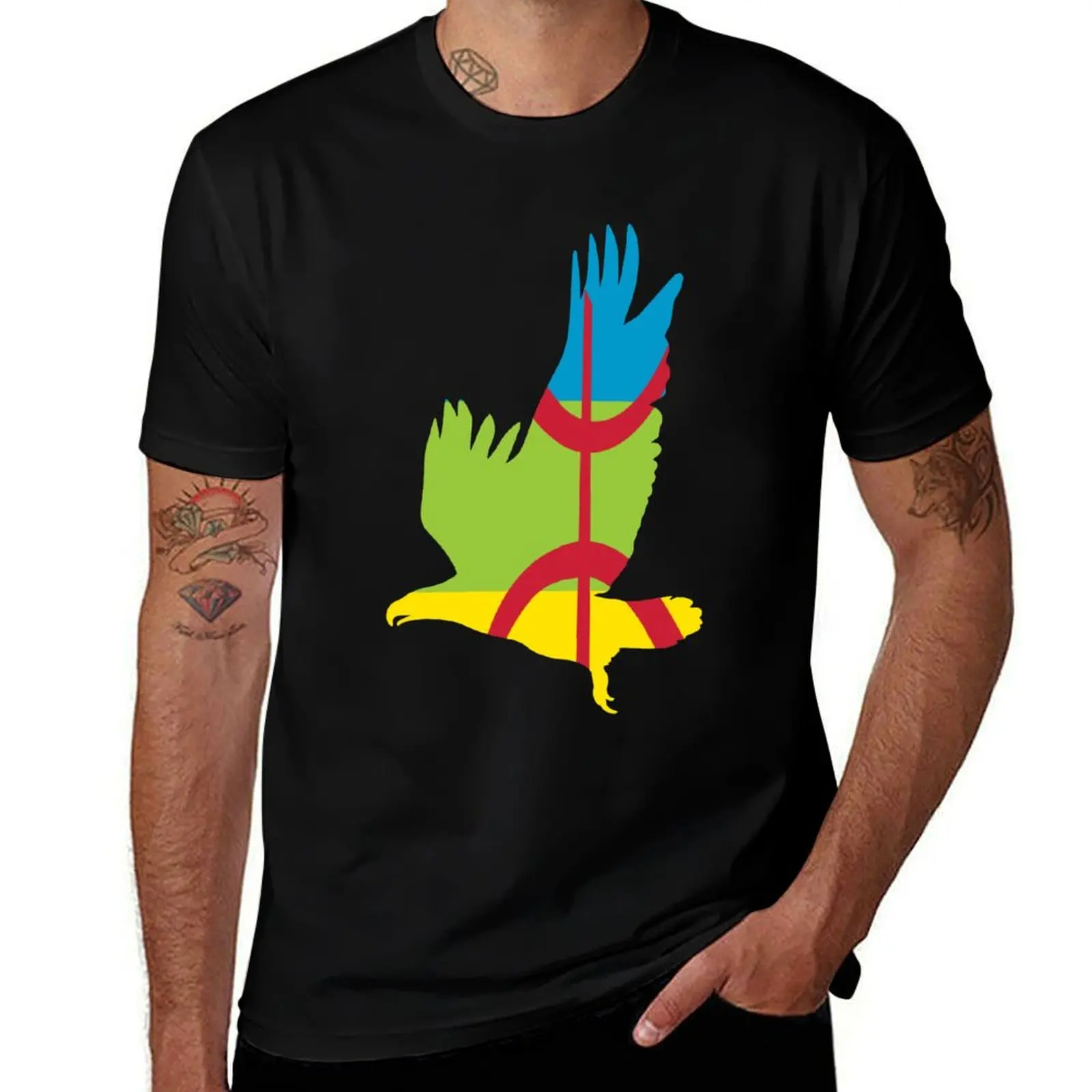 

Amazigh Flag Eagle Patriotic Shirt T-Shirt Casual Light Summer Short Sleeve Top