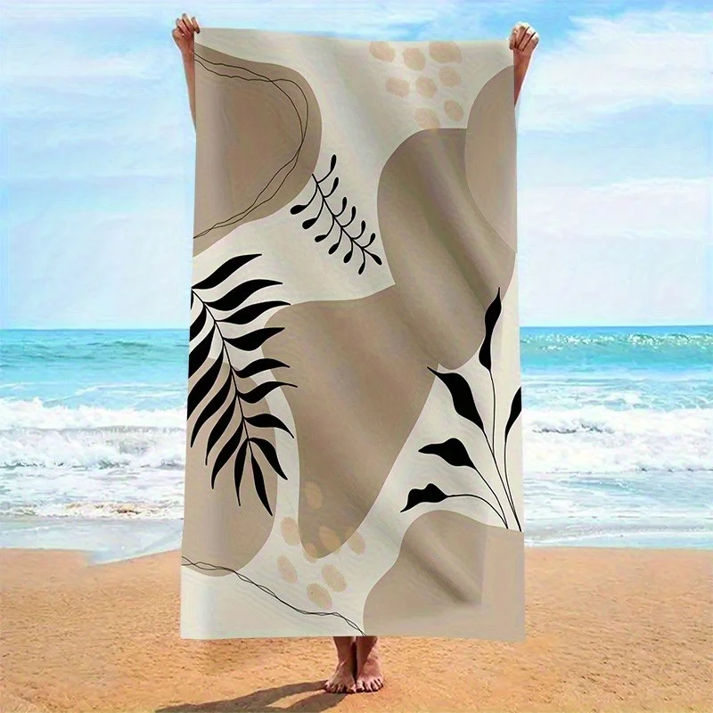 Abstract Botanical Simple Stylish Beach Towel, Quick Drying Soft for Summer Beach Pool Travel