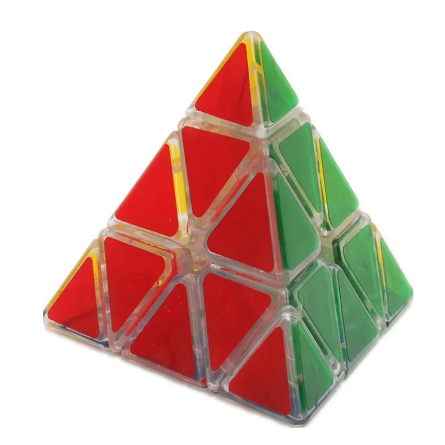 Cubo Pirámide Shengshou 4x4 – Rompecabezas Triangular Sin Pegatinas – Incluye Soporte – Giro Suave, Alta Calidad – Ideal Para Niños Y Adultos