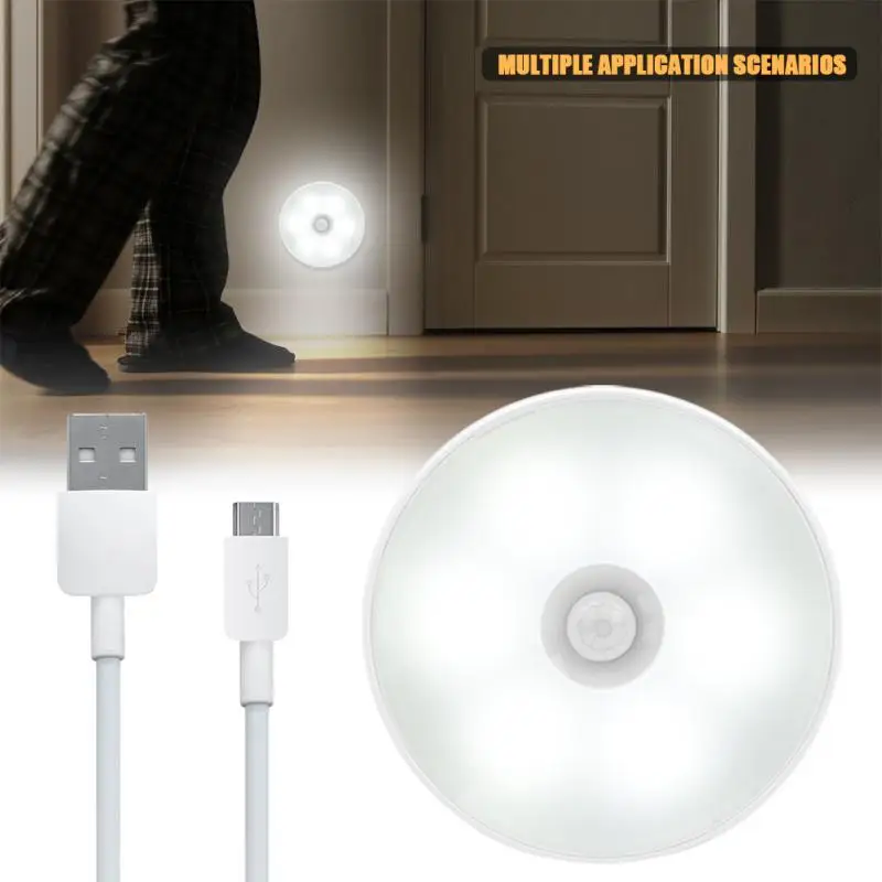 

Motion Sensor Night Light Intelligent Body Light Sensor USB Charging Night Lamp Bedroom Use For Kitchen Bathroom Closet