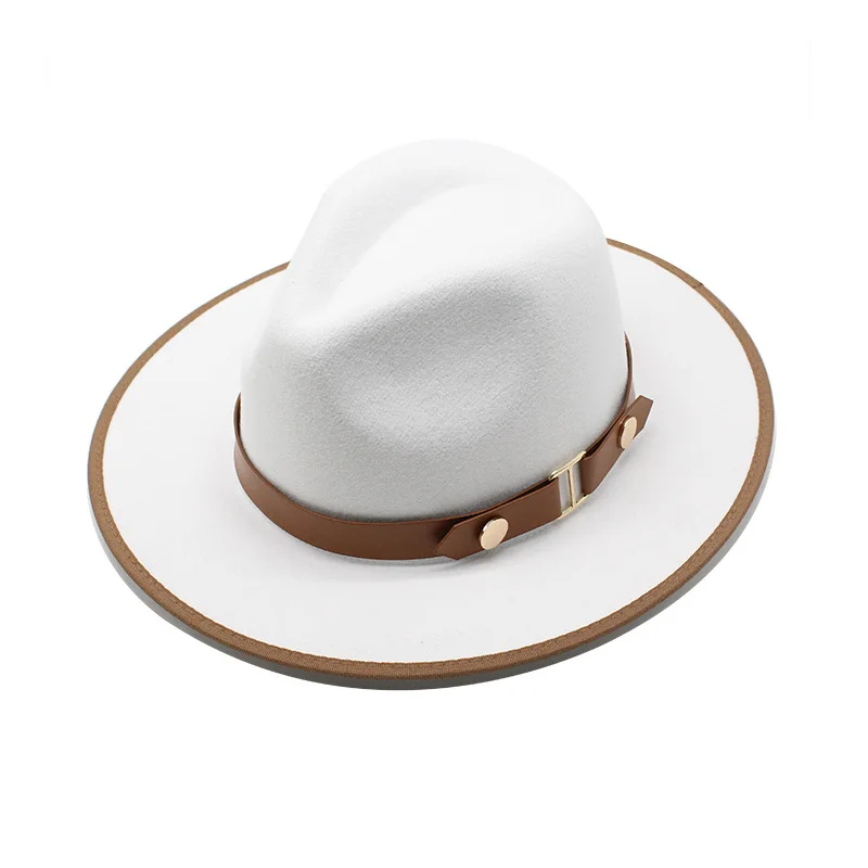 

Woolen Top Hat High Quality Fedora Hat Edging Felt Hat Metal Belt Men S And Women S Hats Vintage Cowboy Hat