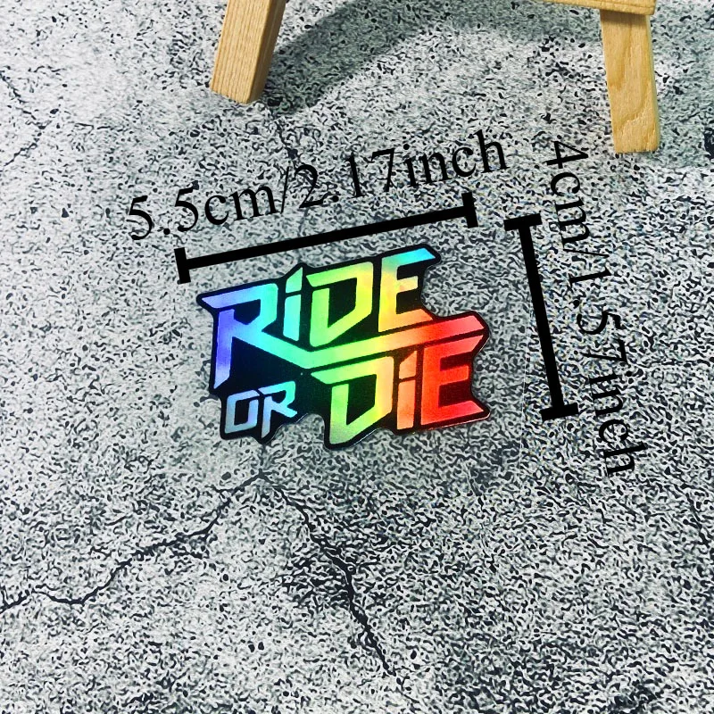 1PC RIDE OR DIE Waterproof Vinyl Motorcycle Stickers for Motorbike Fuel Tank Helmet Road Bicycle Top Tube Frame Handlebars Decor