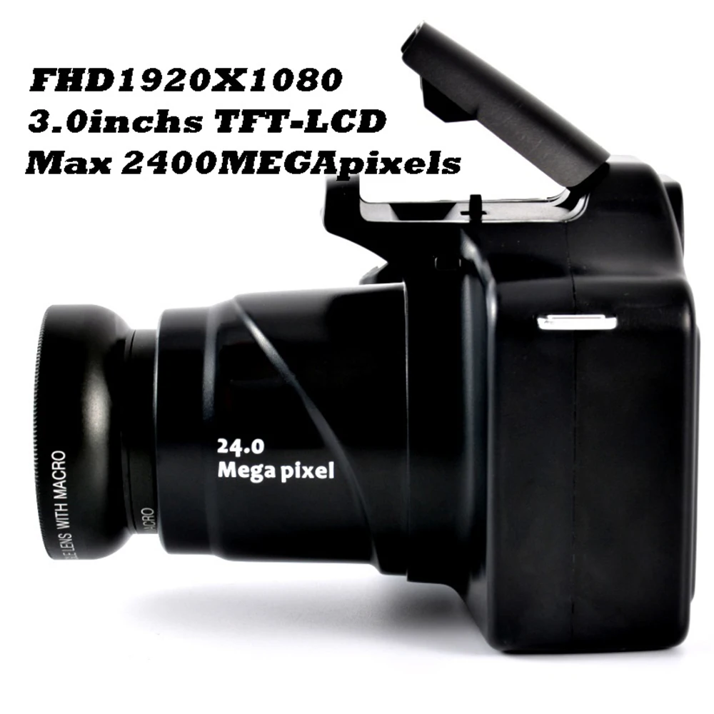 Profesjonalny aparat cyfrowy HD 1080p ręczna lekka kamera wideo 3.0 w podpórka ekranu Lcd aparat fotograficzny z kartą TF