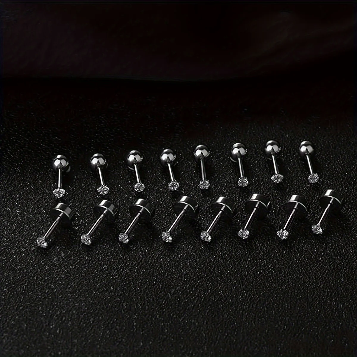 الفولاذ المقاوم للصدأ 2 مم مكعب زركونيا غضروف برغي نوع شقة مسمار الأذن