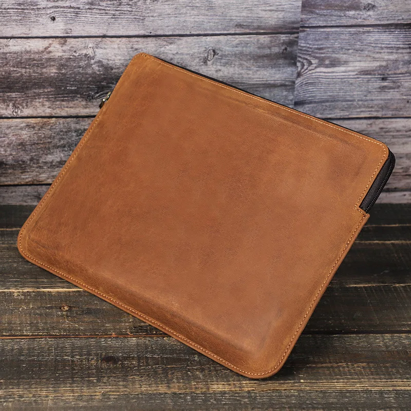 Crazy Horse Leather Laptop Sleeve Case For Macbook Pro 14.2Inch