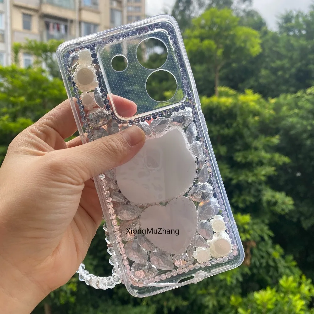 Hello Kitty Diamant-Blumen-Handyhülle für Xiaomi Poco M8 Power M7 Pro M6 M5 F8 F9 Pro F7 F6 F5 X7 X6 X5 X4 X3 mit Handschlaufe – Detail 12