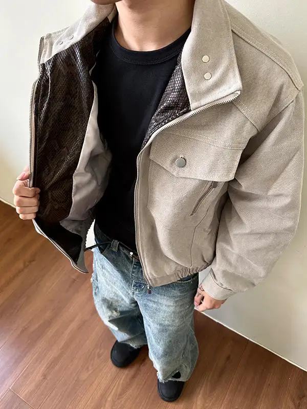 معاطف شتوية للرجال سترات سميكة نمط سترة القوطية ثقافة فرعية دافئة فضفاضة ملابس خارجية هود Harajuku Y2K ملابس الشارع الرجعية #5