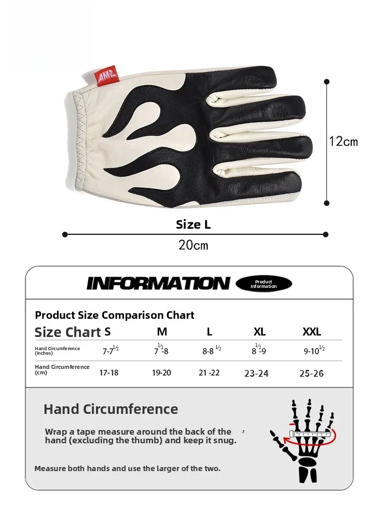 

AMZ Leather Motorcycle Gloves Men's Vintage Sle Windproof Riding Gloves Four Seasons ex ort Commuting Gloves