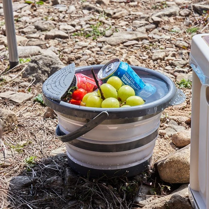 4L Multifunctional Folding Bucket Portable Folding Bucket Camping Folding Silicone Bucket Outdoor Travel Car Washing Fishing