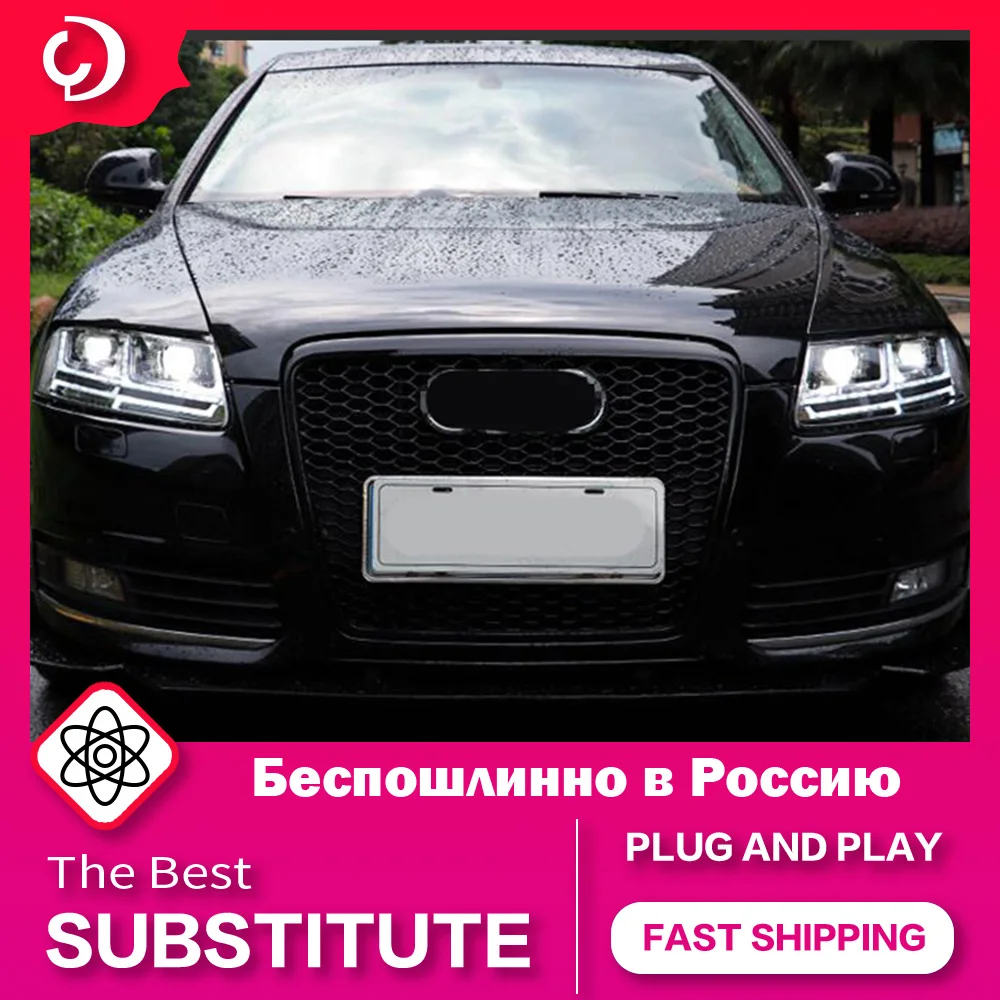 AKD Car Styling Headlights for Audi A6 2004-2011 C5 C6 LED Headlight DRL Turn Signal Light Led Projector Auto Accessories