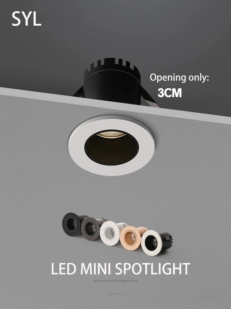 Led Mini Spotlights Recessed COB Spot Light Small Full Sky Star 8 10 15 24 36 Degree Ceiling 110V220V For Living Room Home Store