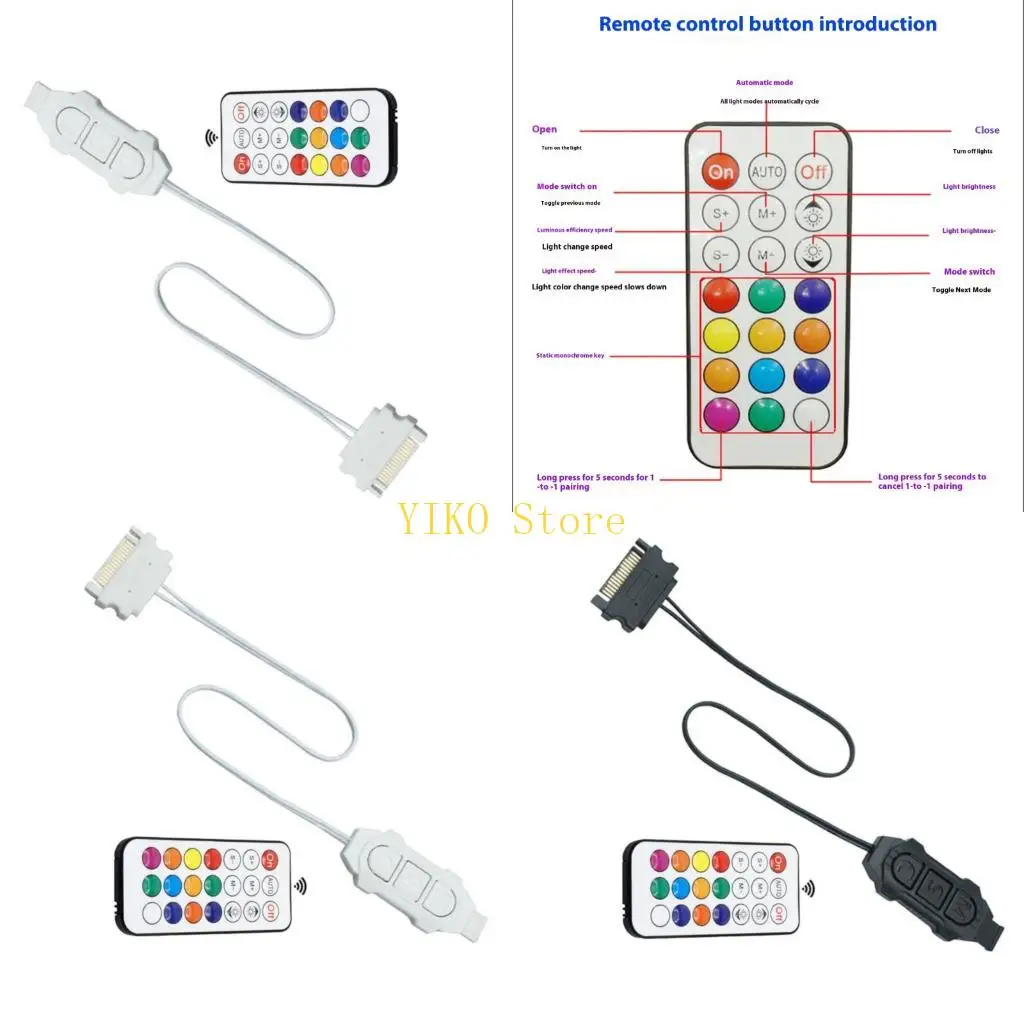 

K32C Ручная операция Color Controller с множественным режимом освещения Argb Синхронизация 5 В 3PIN соединение мини -размер