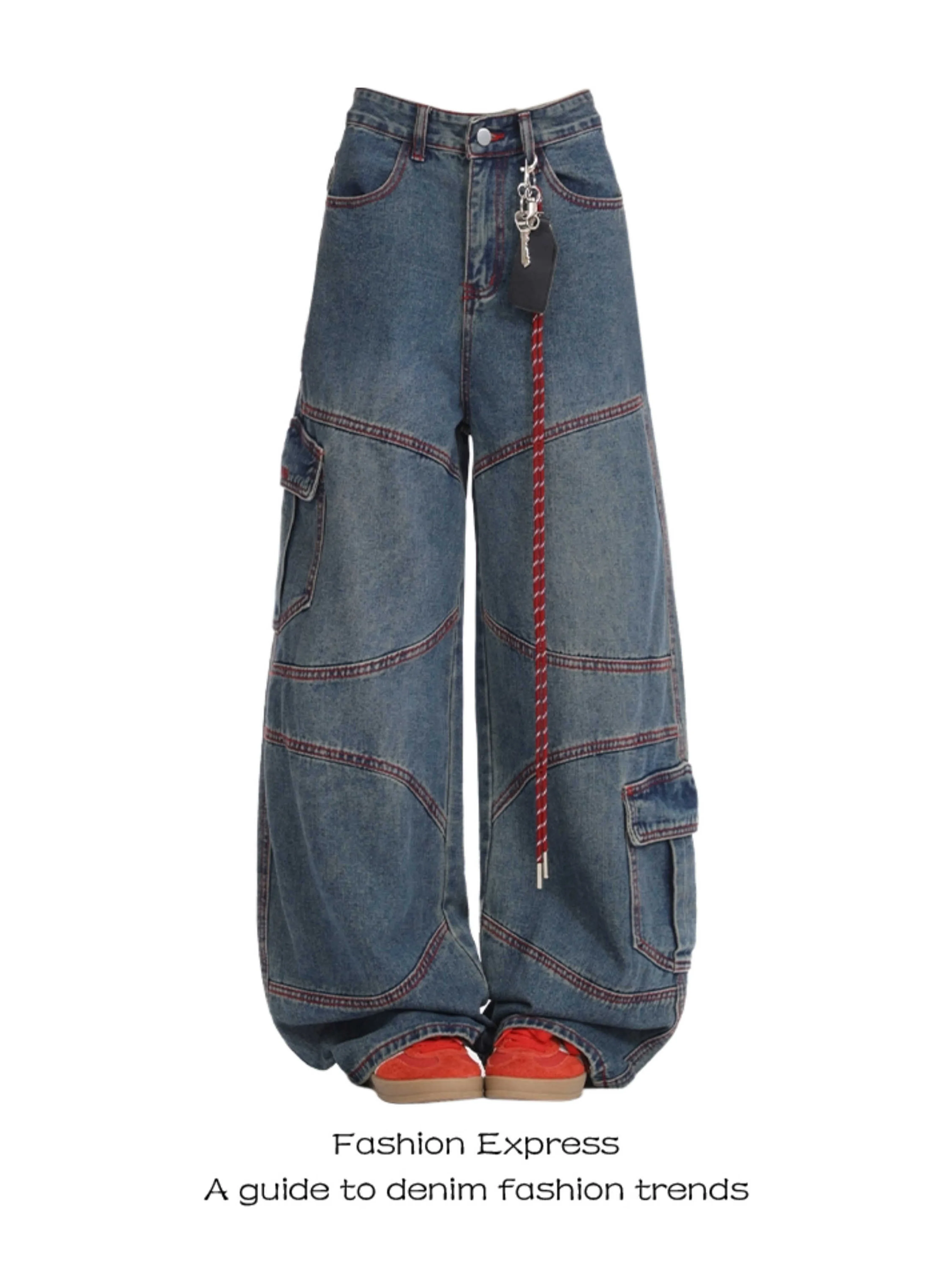 

Women's Dark Blue Y2k Ripped Jeans Japanese 2000s Style Jean Pants 90s Vintage Harajuku Baggy Grunge Denim Trousers Clothes 2025