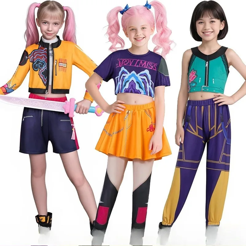 

K-POP ведьма охотничья девушка группа Cos костюм Руми Зомира охотник на демонов Хэллоуин костюм для выступления наряд