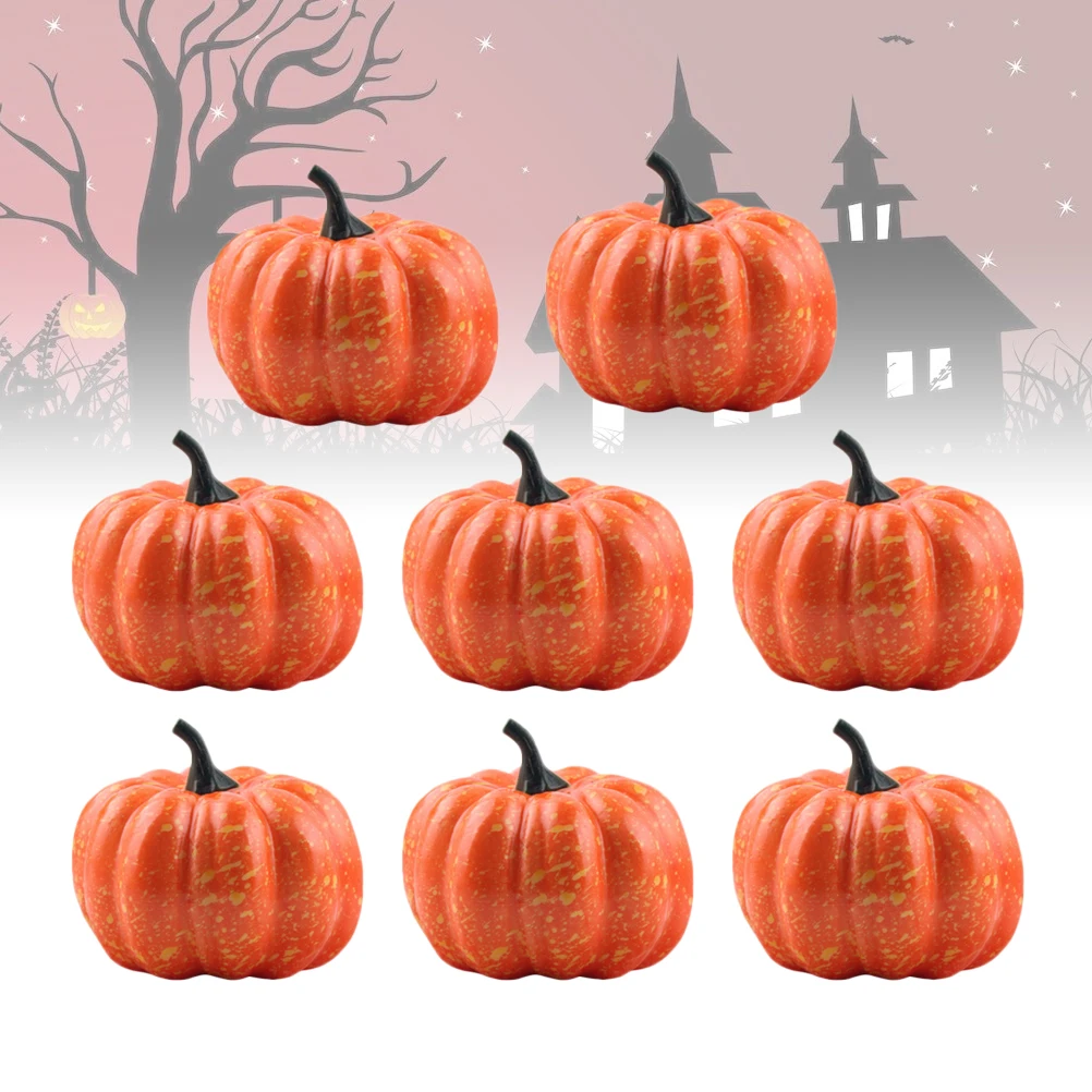

8 Pcs Simulation Mini Pumpkins Decor Fall Home Party Photo Props Small Fake Pumpkin Halloween Accessories Festive Atmosphere
