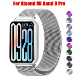 Magnetic Loop Band For Xiaomi Mi Band 9 Pro 8 Pro Stainless Steel Bracelet Watchband For Redmi Watch 4 5 Metal Strap Accessories