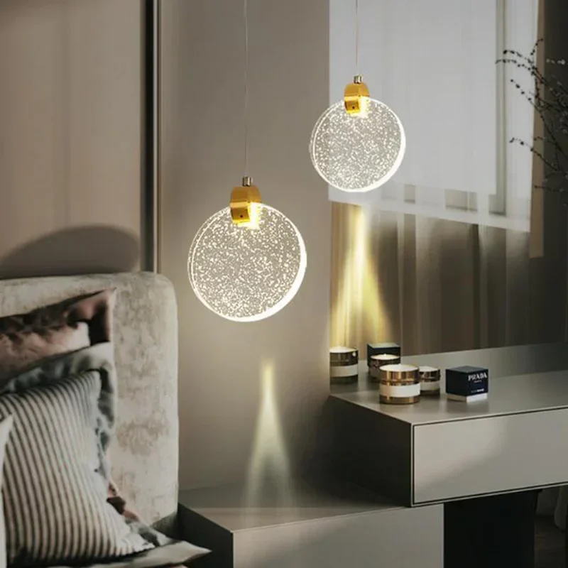 Moderne Minimalistische Kristallen Bubbel Hanglamp Led Kroonluchter Lamp Voor Slaapkamer Nachtkastje Trap Home Decor Hanglamp Glans