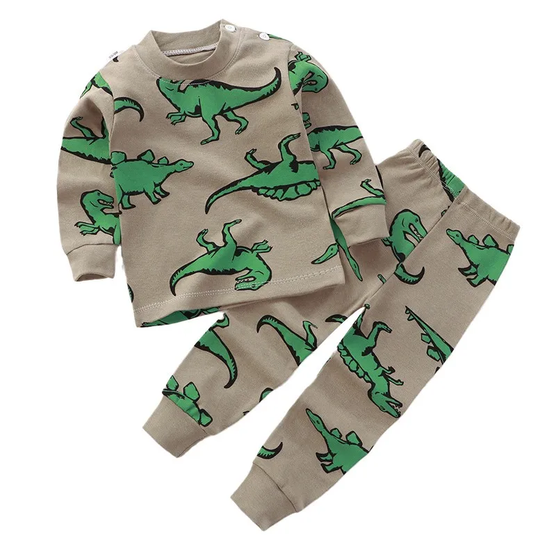 Autumn Toddler Clothes Set Children Sports Cartoon Dinosaur Sweatshirt Top and Pants Buttom 2pcs Suit Cotton Tracksuit for Boy