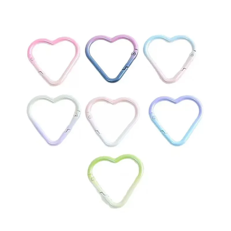 Gradient Heart Shape Spring Ring Clasps