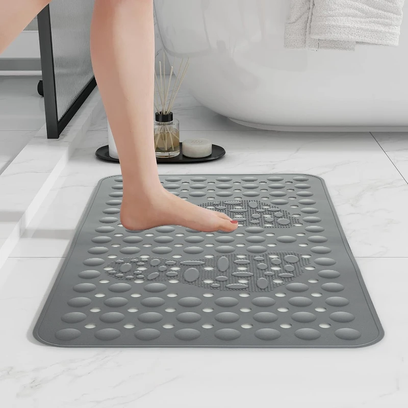 

Silicone Bathroom Non-slip Mat with Massage Footrest for Shower Room, Anti-slip Floor Mat for Bathing in The Bathroom
