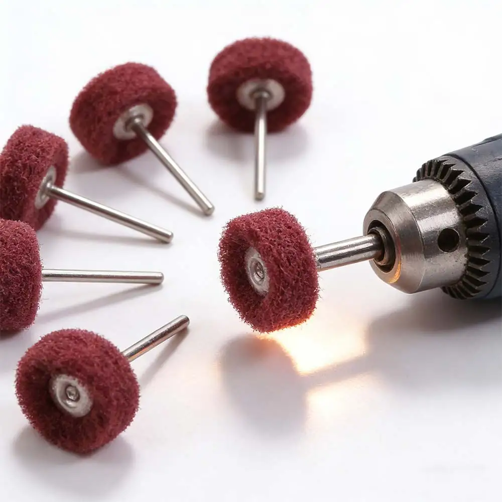

10pcs Buffing Drill Abrasive Brush Rust Remover Fiber Polishing Wheel 2.35mm Shank Nylon Fiber Grinding Head