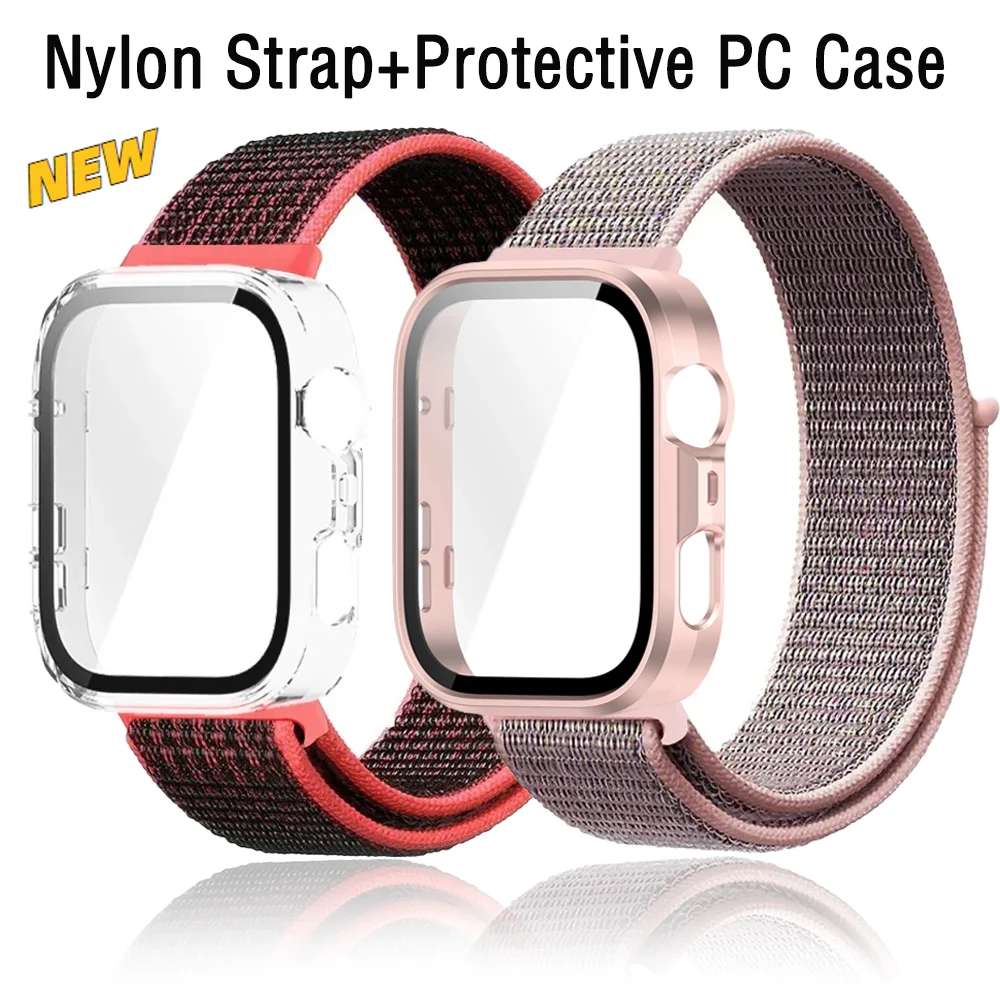 Нейлоновый ремешок + чехол для ПК для Huawei Watch Fit 4 4 Pro, защитный чехол от падения, дышащий браслет, ремешок для часов Huawei Watch Fit 3 4 Correa