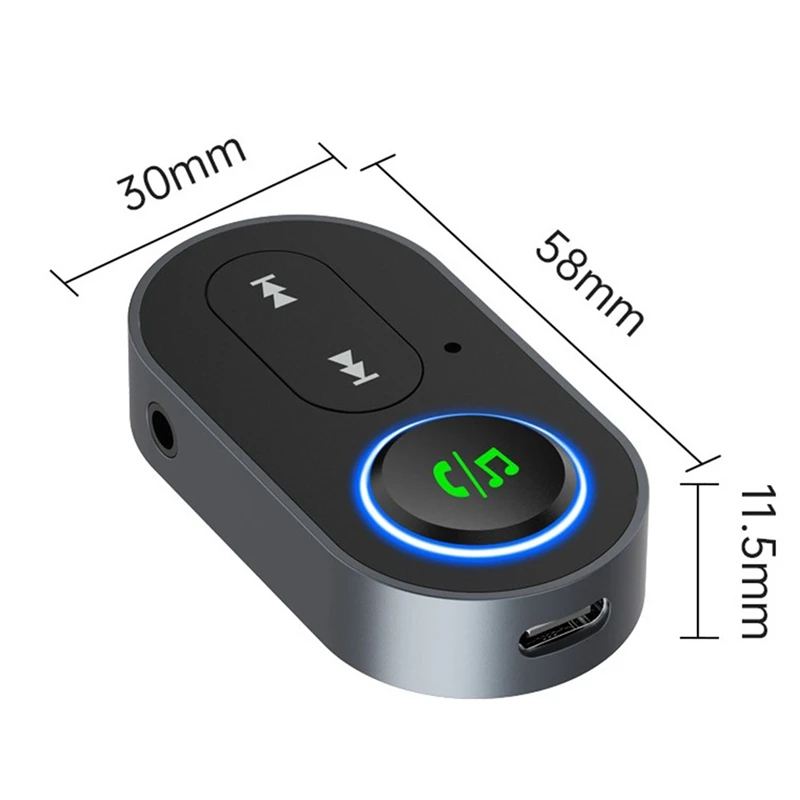 Adapter Bluetooth ze stereofoniczną transmisją głosową Samochodowy bezprzewodowy odbiornik Bluetooth 5.1 z kablem audio 3,5 mm