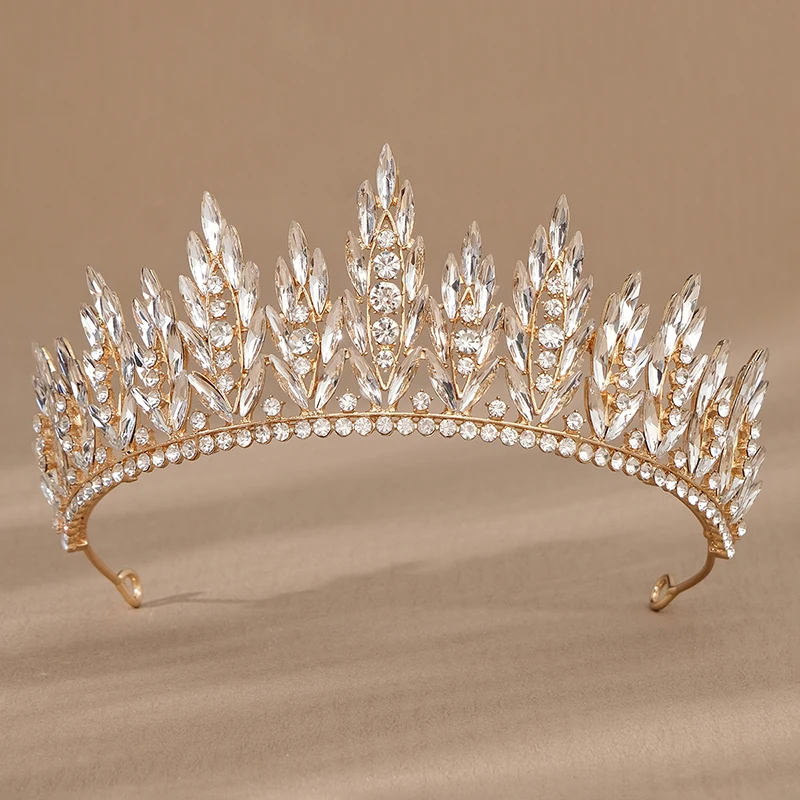 Women Luxury Royal Crown Rhinestone Tiaras Crowns Large Tiaras Crown Rhinestones Fashion Design Accessories