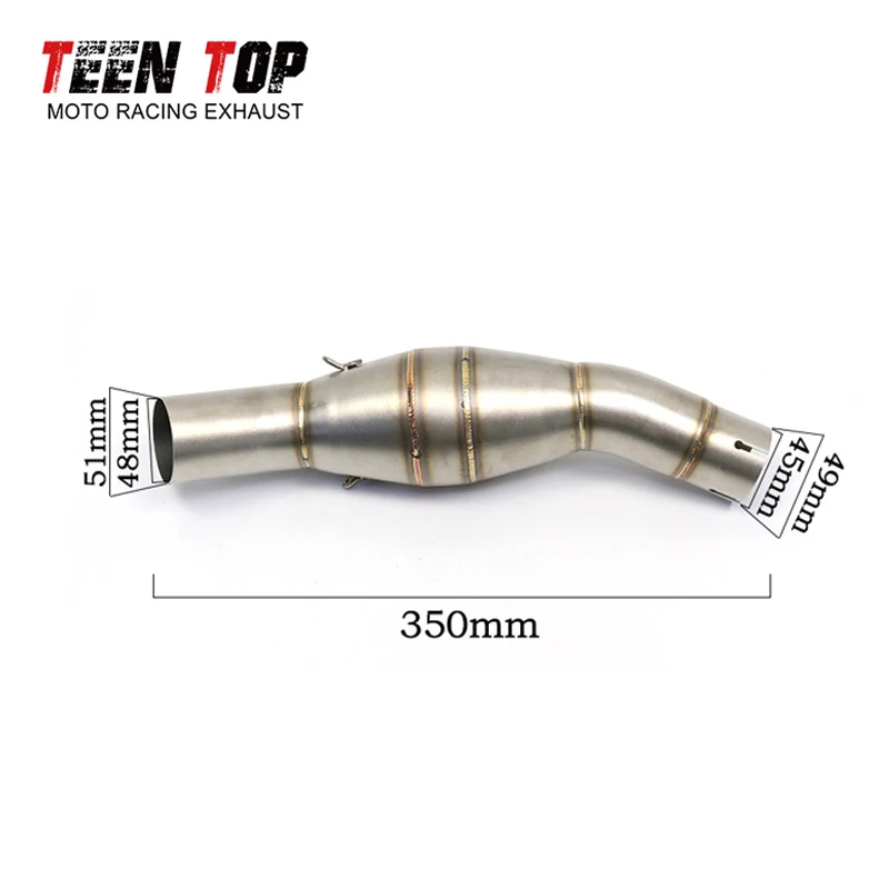 BJ300GS Exhaust Decat Pipe For Benelli BJ300 TNT300 BN302 Exhaust Middle Link Pipe 51mm TNT300 Exhaust Pipe Escape Moto Mid Tube