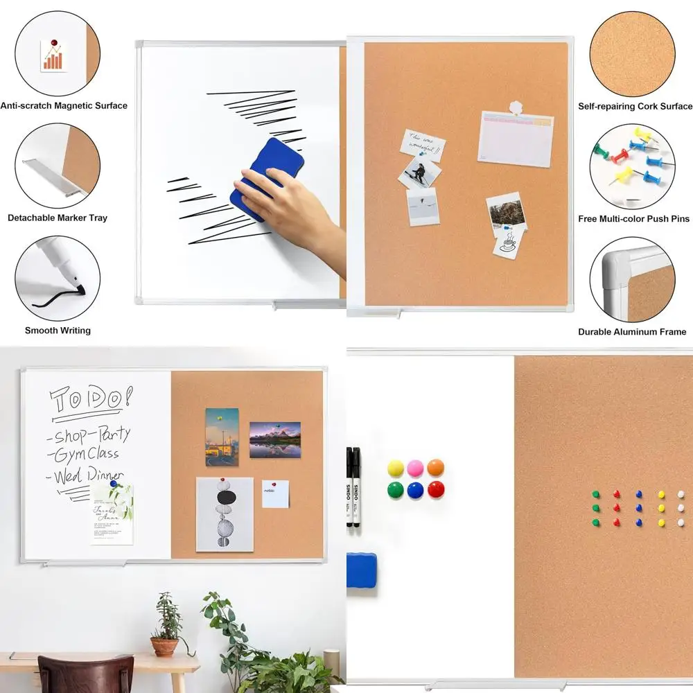 

Большая белая магнитная доска для записей, 48x32, настенный информационный центр для дома, офиса, школы