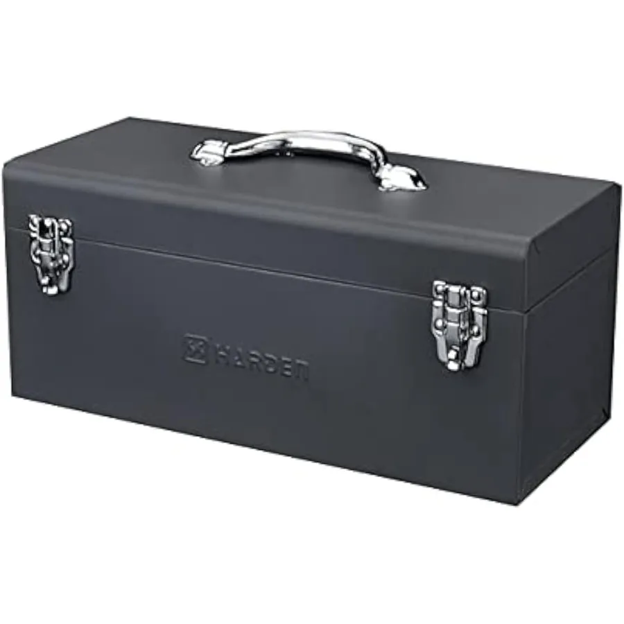 

Металлический ящик для инструментов - Прочный переносной ящик для инструментов с органайзером и ручкой - Прочные металлические защелки - Защита от царапин