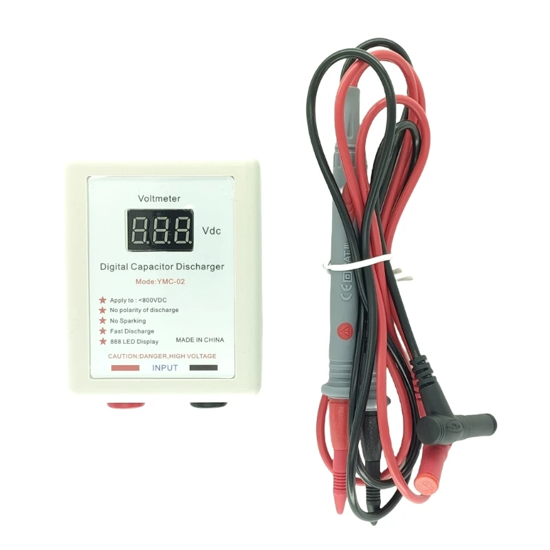 DC800V Discharging Tool Quick Discharge LED Display Digital Capacitor Discharger Electronic Repair Accessory Dropship