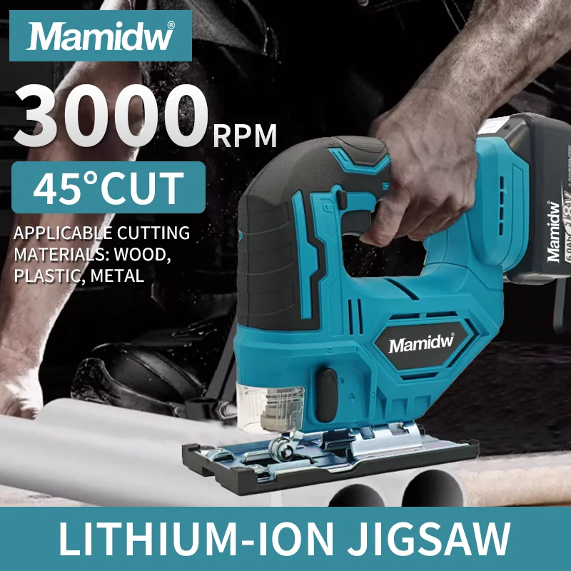 

340W Brushless Jigsaw Electric Jig With Saw Blade Cordless Barrel Handle Jigsaw Portable Carpenter For Makita 18v Battery PIN