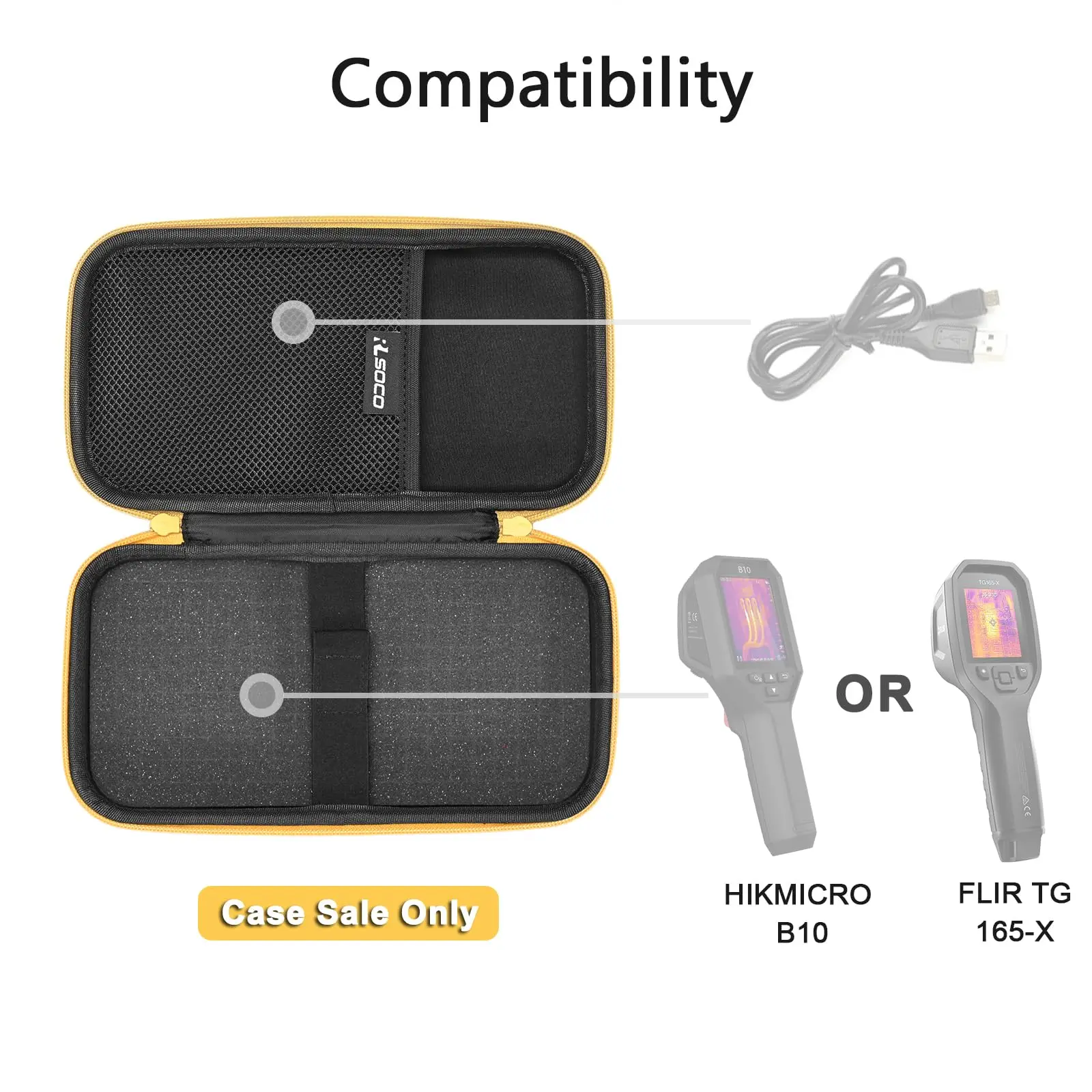 Hard Case for FLIR TG165-X/TG267/TG268/TG298/TG275/TG297 Thermal Imaging Camera (Case Only)