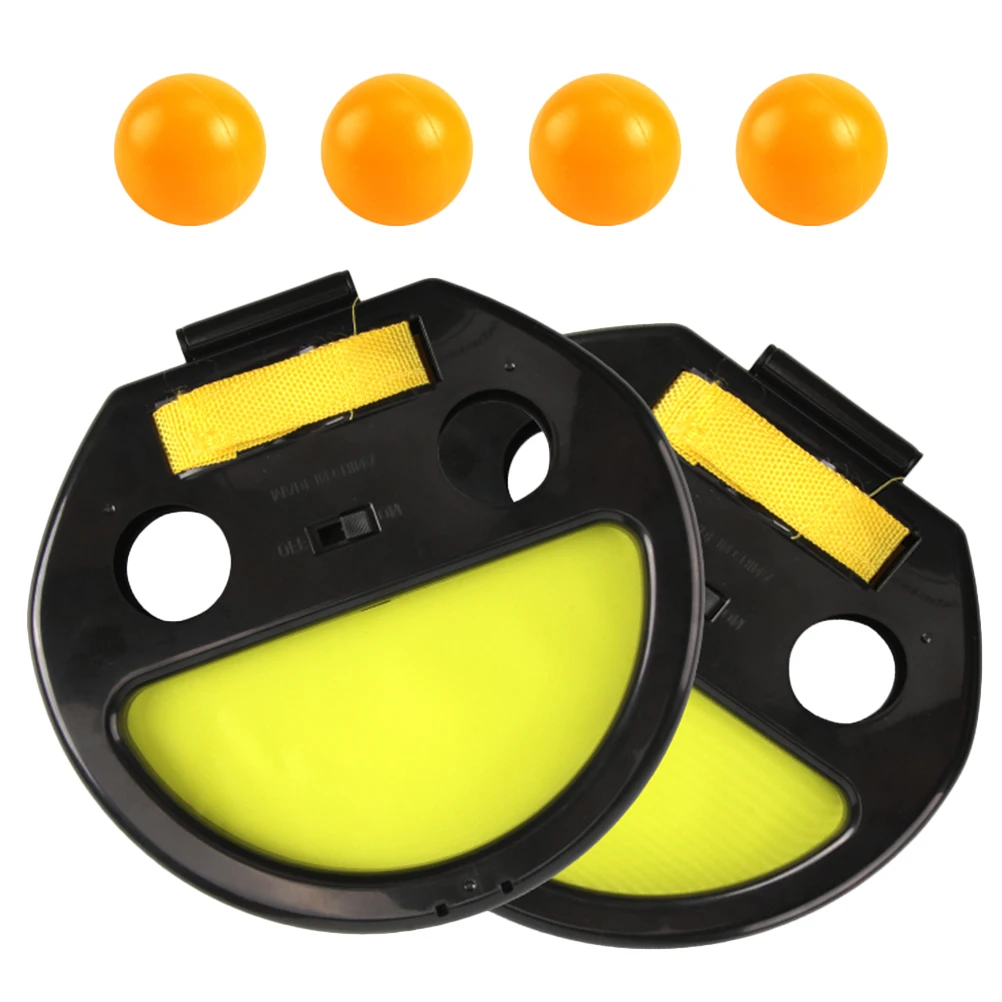 1 Satz Kinder Hand fangen Ball Schläger Eltern-Kind Outdoor-Sport Spielzeug Schläger werfen Ball wirft Tennisbälle Handclip