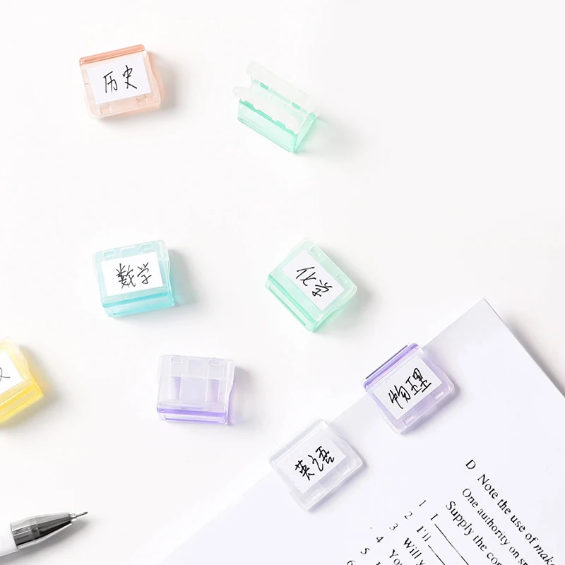 New 20pcs Paper Creative Fixed Clip Transparent Color Push-pull Clip Student Notebook Information Office File Storage Folder.
