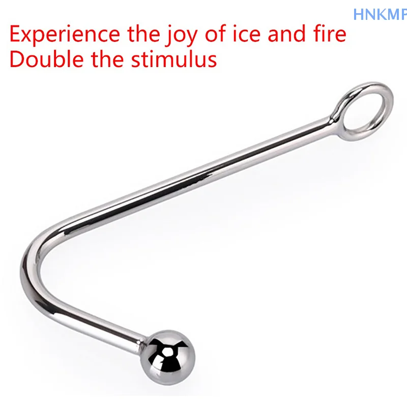 1Pc Stainless Steel Anal Hook With Ball Hole Butt Plug Dilator Prostate Massager SM Bondage Sex Toy For Man