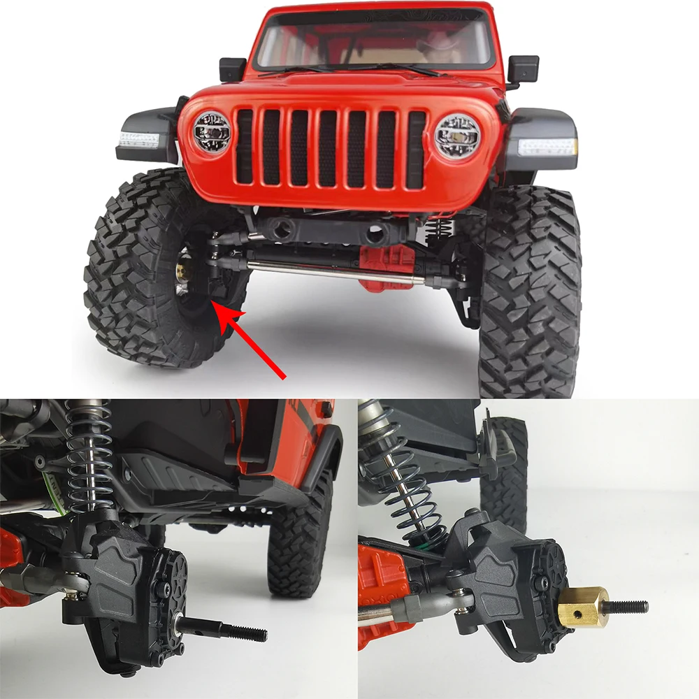 YEAHRUN Portal Axle Drive Gear Shaft + Wheel Hub Extended Adapter for Axial SCX10 III Gladiator Wrangler Base Camp 1/10 RC Car