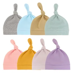 1 pz bella fatta a mano annodato neonate cappello confortevole cotone caldo neonato berretto a righe decorazione abbigliamento fai da te copricapo neonato