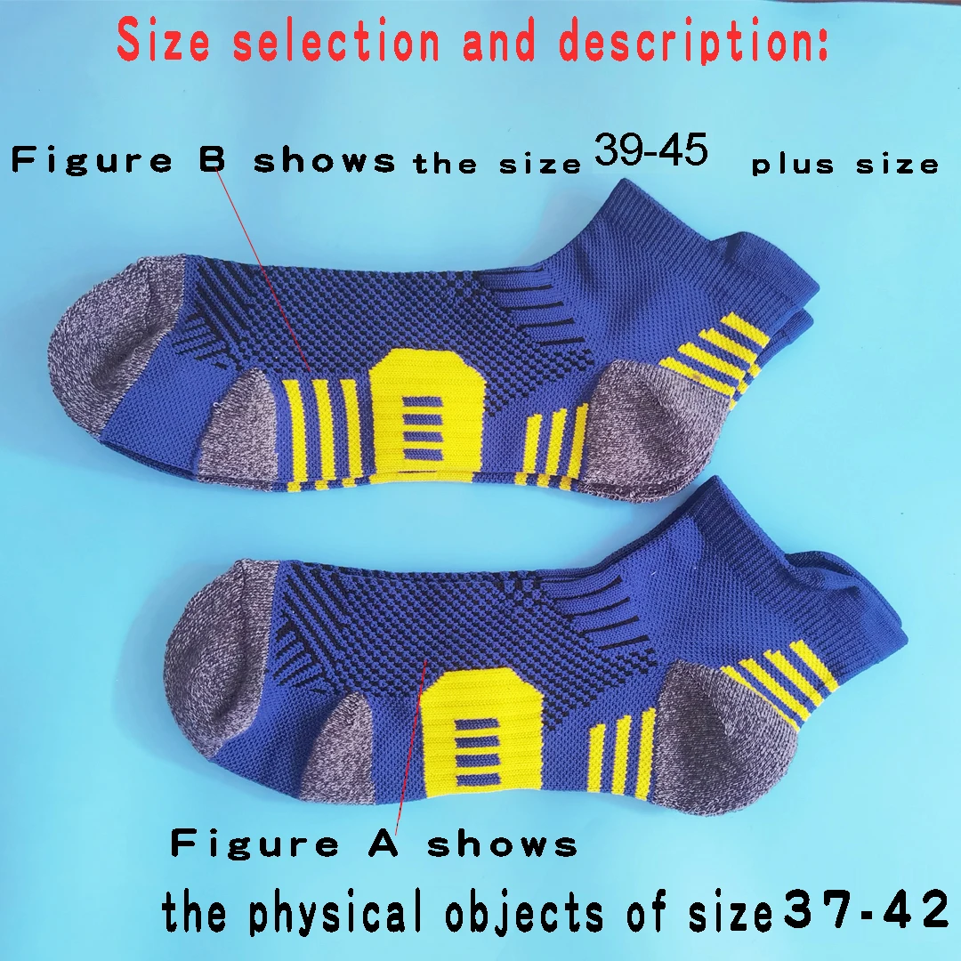 3 Pairs Professional MEN\'S Sports Socks Outdoor Running Fitness Climbing Thick Quick Drying Towel Short Socks for Man 39-45