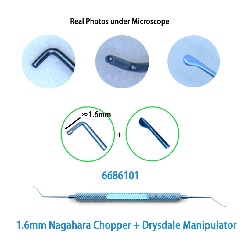 Nagahara Phaco Chopper Hook 0.5 Mm In Titanio - Strumento Chirurgico Oftalmico Riutilizzabile